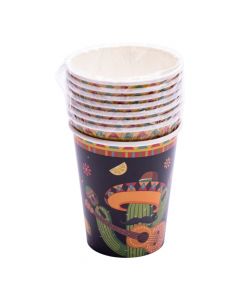 Vaso estampado cactus 8und multicolor