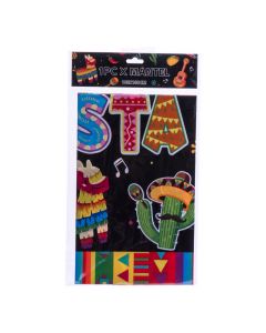 Mantel estampado fiesta mexicana multicolor
