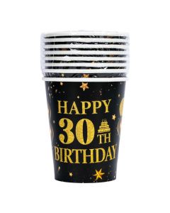 Vaso estampado happy birthday 8und multicolor
