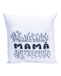Almohada mamá blanca con negro