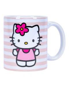 Taza Kitty rayas rosadas