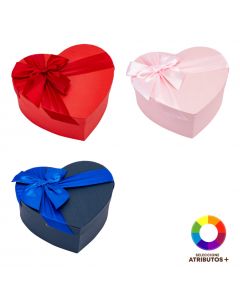Caja corazón con lazo rojo