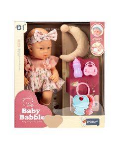 Muñeca bebé con vestido y accesorios