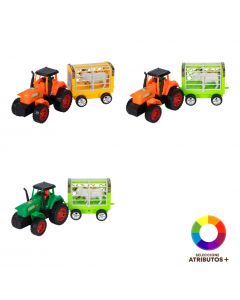 Tractor plástico con accesorios