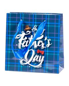 Bolsa papel estampado cuadros happy fathers day 145x15x6cm multicolor