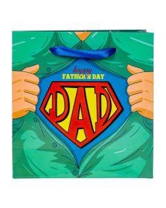 Bolsa papel estampado happy fathers day super dad 145x15x6cm multicolor