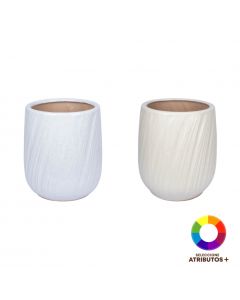 Maceta ceramica c/relieve s 29x29x32cm surtido