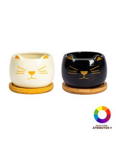 Maceta cerámica con estampado