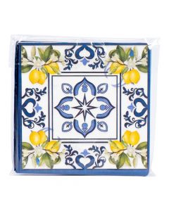 Servilleta papel estampado citrus chic 33x33cm 20und surtido