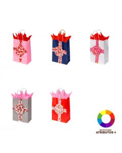 Bolsa decorada corazones pequeña