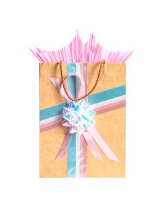 Bolsa decorada baby shower rosa