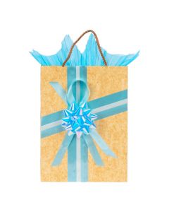 Bolsa pequeña kraft celeste