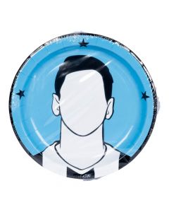 Plato cartón Messi 8und