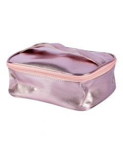 Cosmetiquera oro rosa con asa