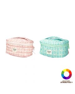 Cosmetiquera con estampado y asa