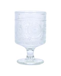 Copa vidrio c/detalle relieve 250ml transparente