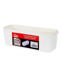 Caja plástica con relieve blanco