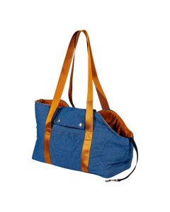 Bolso mascota afelpado azul marrón