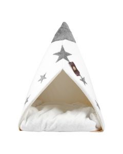 Cama afelpada estrellas mascota