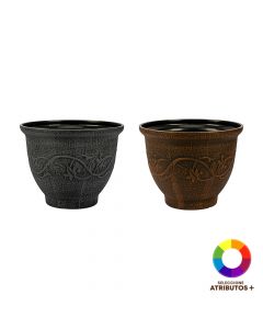 Maceta plástica grande gris/café