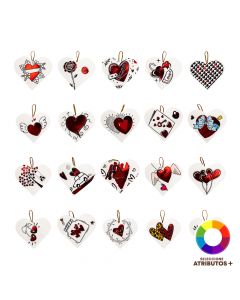 Tarjeta corazón diseño romántico