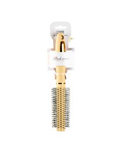 Cepillo plastico para cabello redondo beige+negro