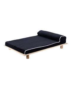 Cama madera mascota beige