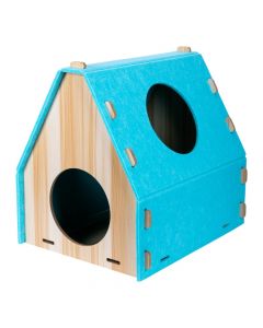 Casa madera mascota turquesa