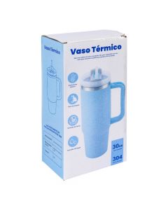 Envase aluminio 30 oz celeste