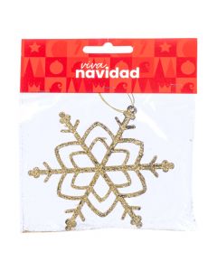 Copo de nieve dorado 12 cm