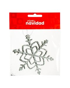 Copo de nieve plateado 12 cm