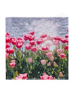 Cuadro diamante flores 20x20cm