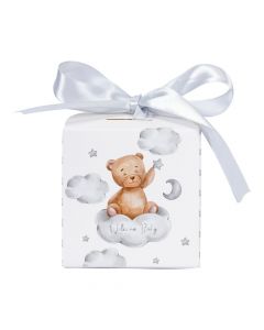 Caja cartón estampado oso bebé