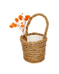 Canasta yute flor decorativa