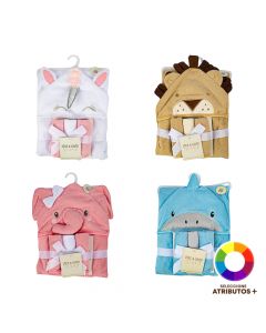 Toalla baño capucha y paño bebé