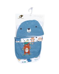 Gorro y babero bebé oso