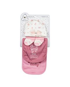 Gorro y babero estampado bebé