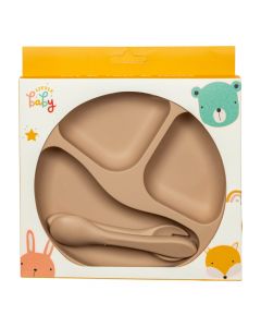 Plato silicón con ventosa y accesorios