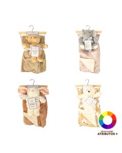Cobija bebé con peluche