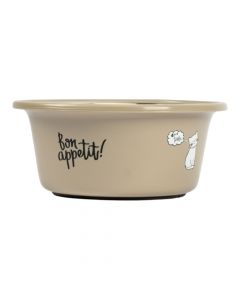 Taza metalica con plastico para mascota gris+plateado