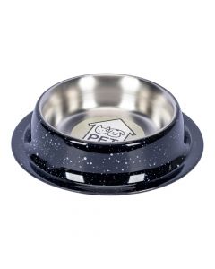 Taza metalica 225ml negro+celeste