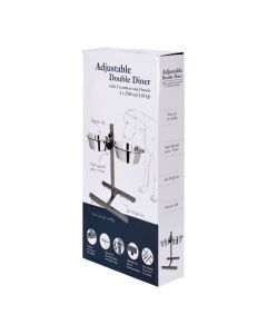 Taza metalica doble con base ajustable 2700ml gris+plateado