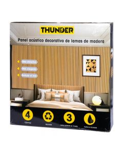 Panel acústico madera 4 piezas