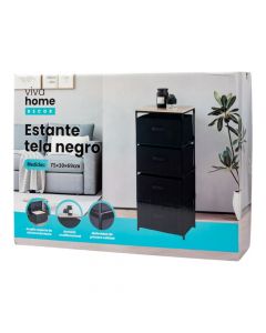 Estante tela 4 niveles negro