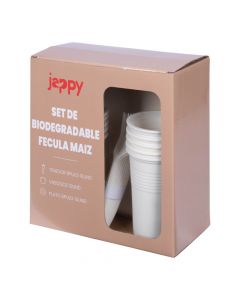 Vajilla biodegradable beige