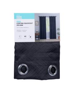Cortina blackout estampada negra
