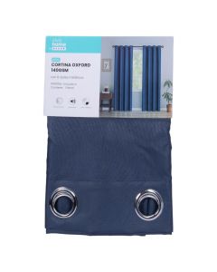Cortina azul Oxford estampada