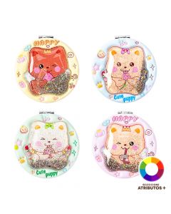 Espejo compacto gato escarcha