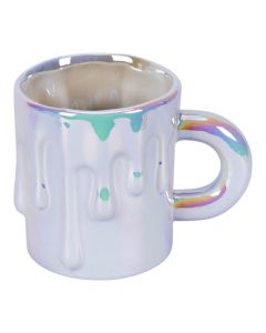 Jarra cerámica blanco tornasol