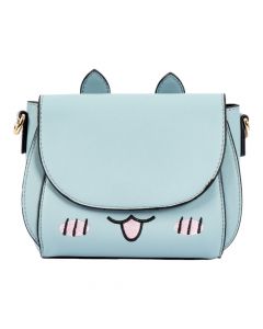 Bolso bordado gato celeste